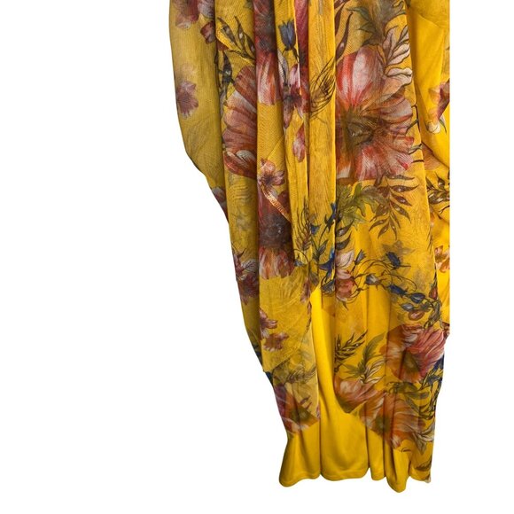 NWT Candalite Petite PXL Floral Yellow Halter Maxi Polyester Spring Summer Dress - Picture 6 of 16